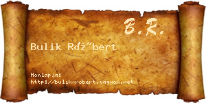 Bulik Róbert névjegykártya